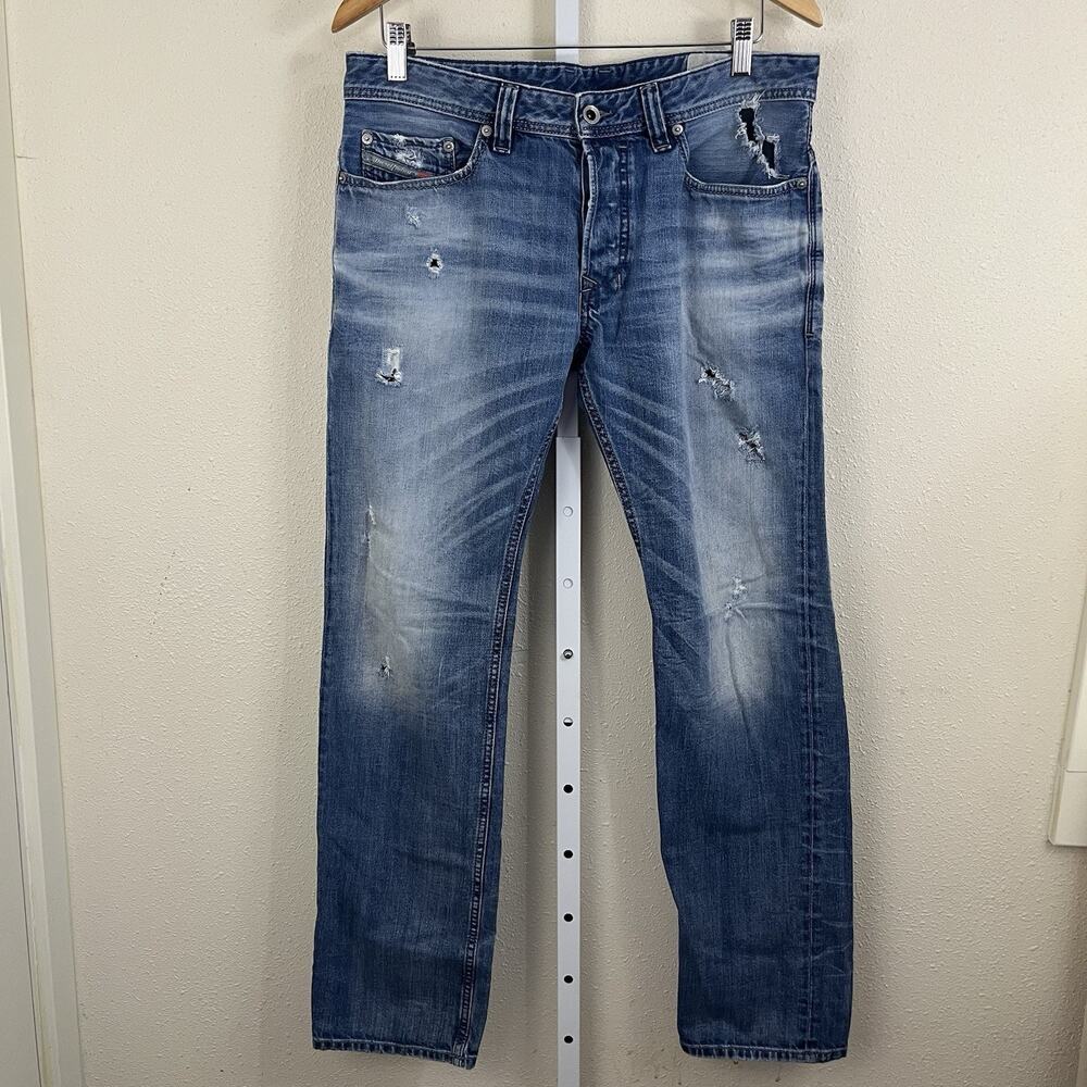 Diesel Safado Straight Fit Distressed Jeans Men’s 32x33 Medium Wash